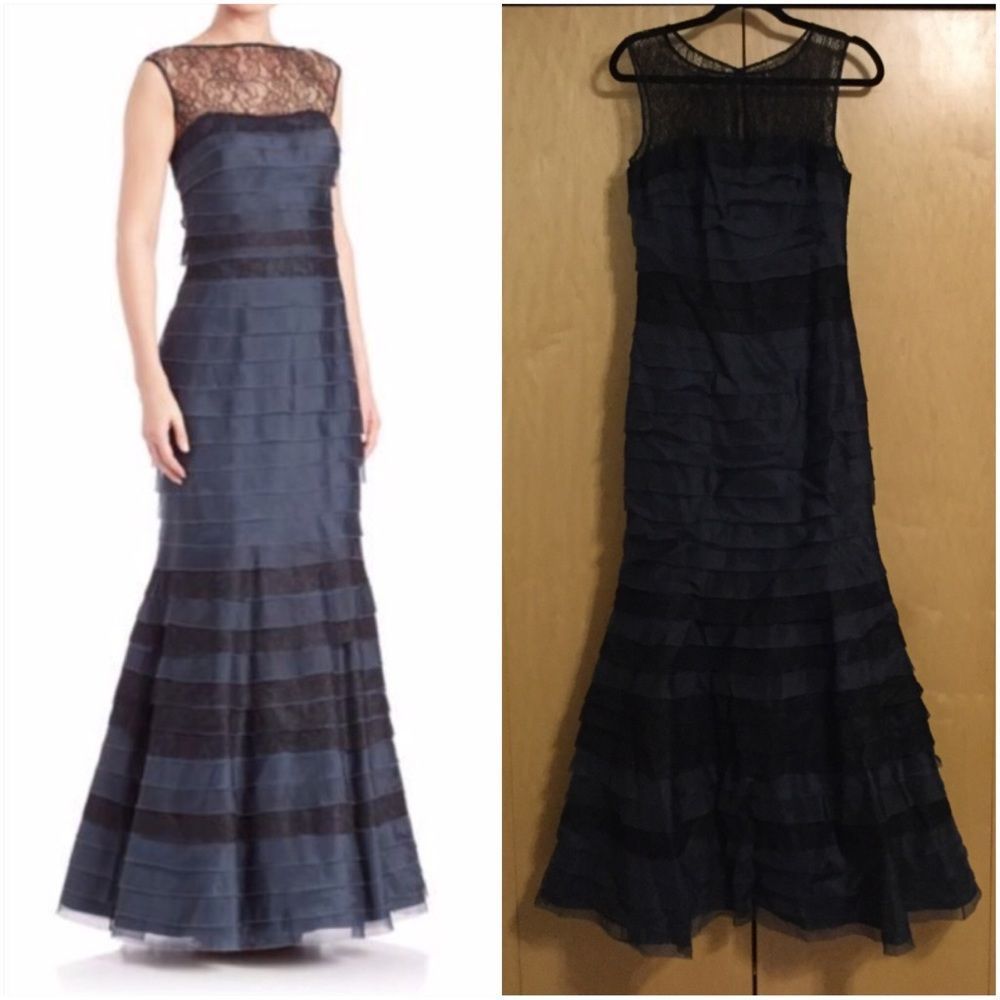 Kay UNGER Silk Organza lace Yoke Tiered - Picture 2 of 8